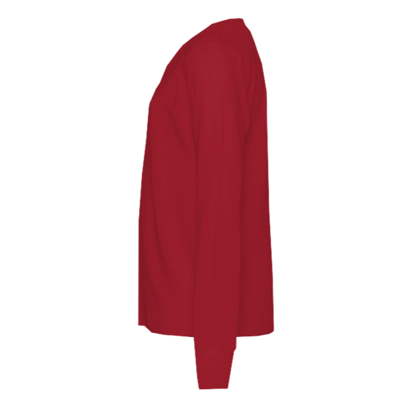 Bella + Canvas Youth Jersey Long Sleeve Tee, Red, Left Sleeve view