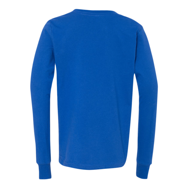 Bella + Canvas Youth Jersey Long Sleeve Tee, True Royal, Back view