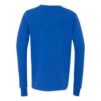 Bella + Canvas Youth Jersey Long Sleeve Tee, True Royal, Back view