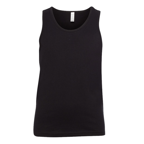 Bella + Canvas Youth Jersey Tank, Black, Front view