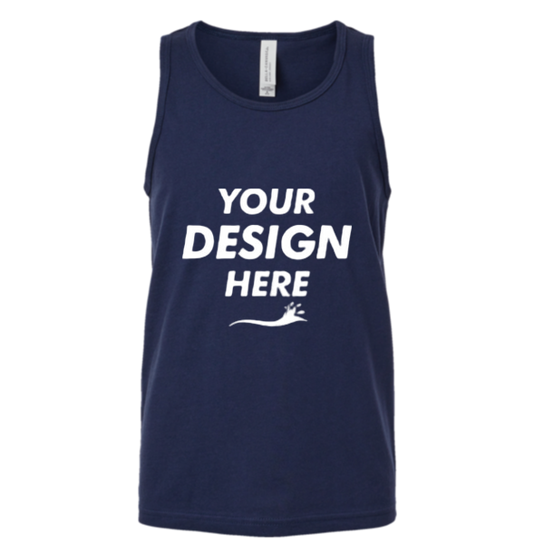 Bella + Canvas Youth Jersey Tank, Navy, Front view, Mockup