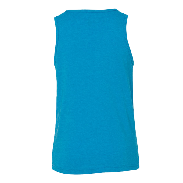 Bella + Canvas Youth Jersey Tank, Neon Blue, Back view