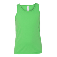 Bella + Canvas Youth Jersey Tank, Neon Green, Front view