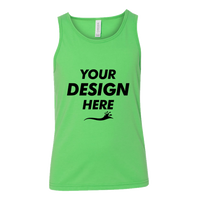 Bella + Canvas Youth Jersey Tank, Neon Green, Front view, Mockup