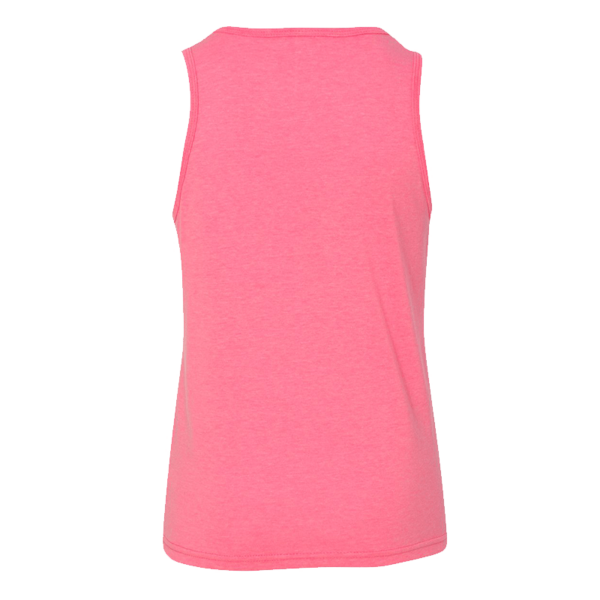 Bella + Canvas Youth Jersey Tank, Neon Pink, Back view