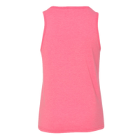 Bella + Canvas Youth Jersey Tank, Neon Pink, Back view