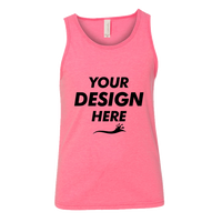 Bella + Canvas Youth Jersey Tank, Neon Pink, Front view, Mockup