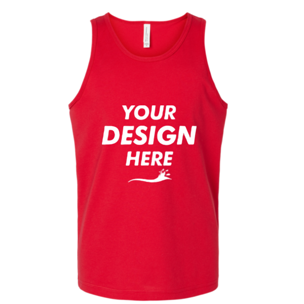 Bella + Canvas Youth Jersey Tank, Red, Front view, Mockup