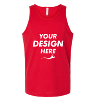 Bella + Canvas Youth Jersey Tank, Red, Front view, Mockup