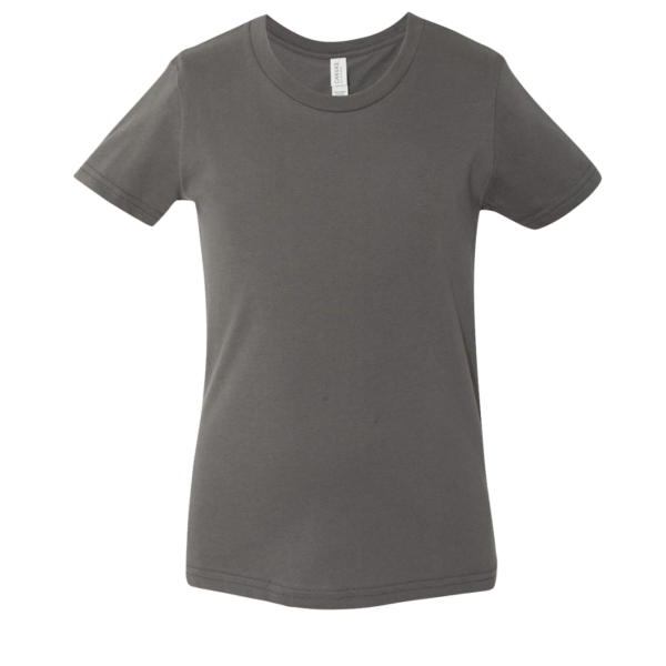 Bella + Canvas Youth Jersey Tee, Asphalt, Front view