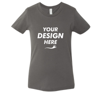Bella + Canvas Youth Jersey Tee, Asphalt, Front view, Mockup
