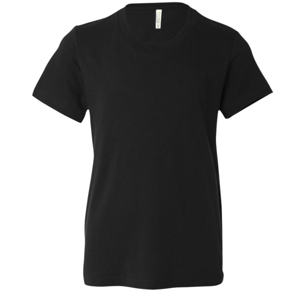 Bella + Canvas Youth Jersey Tee, Black, Front view