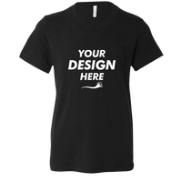 Bella + Canvas Youth Jersey Tee, Black, Front view, Mockup