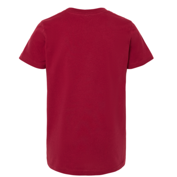 Bella + Canvas Youth Jersey Tee, Cardinal, Back view