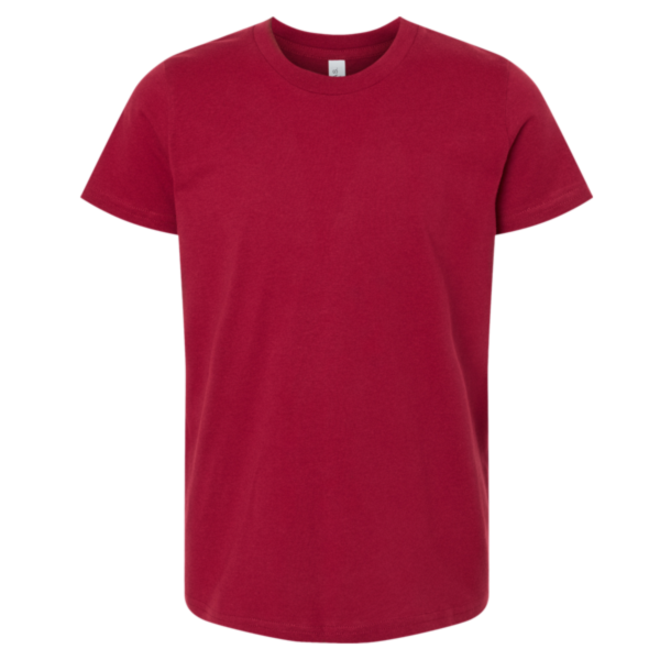 Bella + Canvas Youth Jersey Tee, Cardinal, Front view