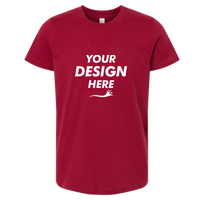 Bella + Canvas Youth Jersey Tee, Cardinal, Front view, Mockup