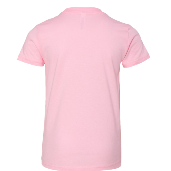 Bella + Canvas Youth Jersey Tee, Pink, Back view