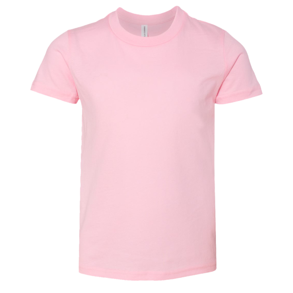Bella + Canvas Youth Jersey Tee, Pink, Front view