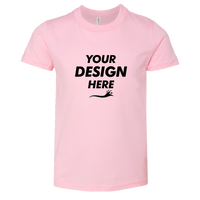 Bella + Canvas Youth Jersey Tee, Pink, Front view, Mockup