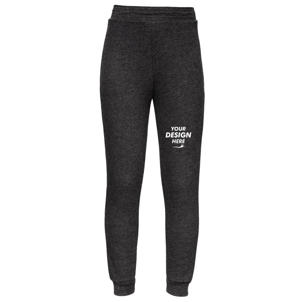 Bella + Canvas Youth Jogger Sweatpants, Dark Grey Heather, Front view, Mockup