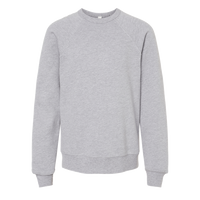 Bella + Canvas Youth Sponge Fleece Crewneck Sweatshirt, Athletic Heather, Front view