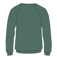 Bella + Canvas Youth Sponge Fleece Crewneck Sweatshirt, Heather Forest, Back view