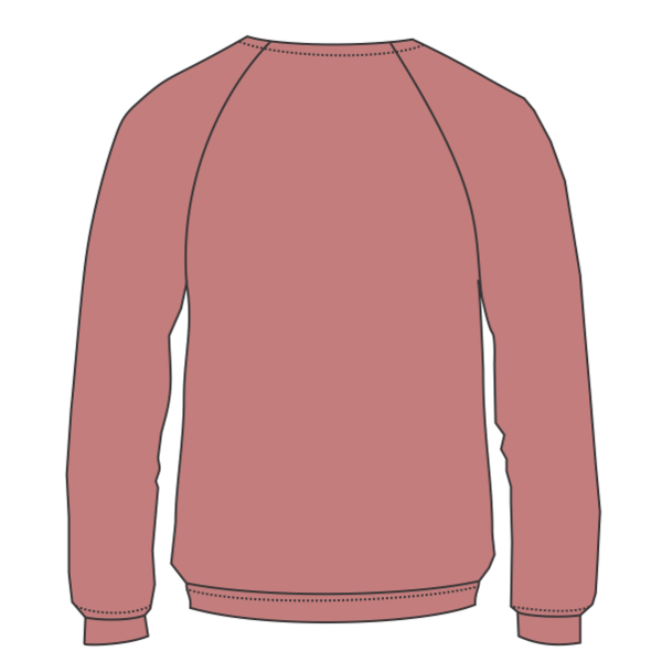 Bella + Canvas Youth Sponge Fleece Crewneck Sweatshirt, Mauve, Back view