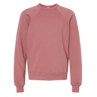 Bella + Canvas Youth Sponge Fleece Crewneck Sweatshirt, Mauve, Front view