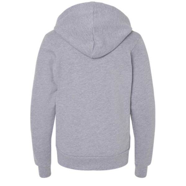 Bella + Canvas Youth Sponge Fleece Full-Zip Hoodie Sweatshirt, Athletic Heather, Back view