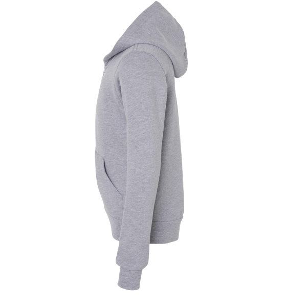 Bella + Canvas Youth Sponge Fleece Full-Zip Hoodie Sweatshirt, Athletic Heather, Left Sleeve view