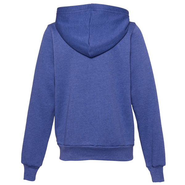 Bella + Canvas Youth Sponge Fleece Full-Zip Hoodie Sweatshirt, Heather True Royal, Back view