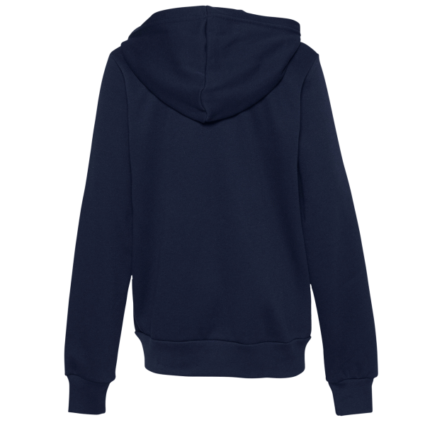 Bella + Canvas Youth Sponge Fleece Full-Zip Hoodie Sweatshirt, Navy, Back view