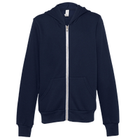 Bella + Canvas Youth Sponge Fleece Full-Zip Hoodie Sweatshirt, Navy, Front view
