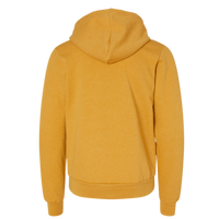 Bella + Canvas Youth Sponge Fleece Hoodie Sweatshirt, Heather Mustard, Back view