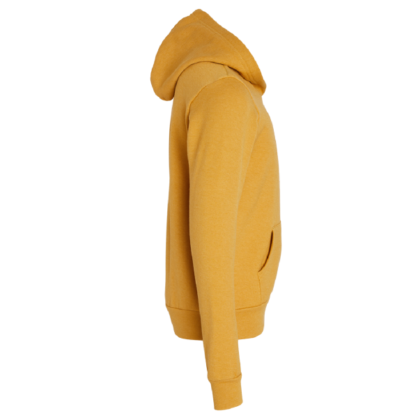 Bella + Canvas Youth Sponge Fleece Hoodie Sweatshirt, Heather Mustard, Right Sleeve view