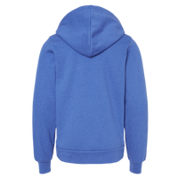 Bella + Canvas Youth Sponge Fleece Hoodie Sweatshirt, Heather True Royal, Back view