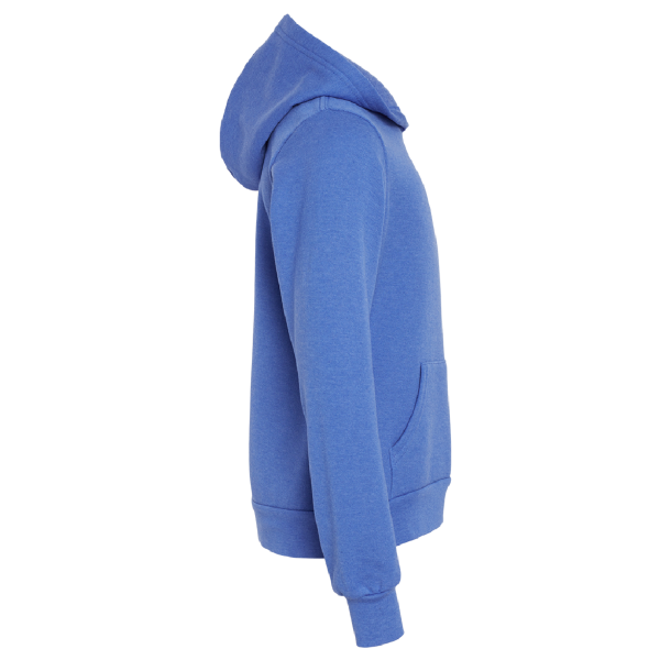 Bella + Canvas Youth Sponge Fleece Hoodie Sweatshirt, Heather True Royal, Right Sleeve view