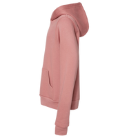 Bella + Canvas Youth Sponge Fleece Hoodie Sweatshirt, Mauve, Left Sleeve view