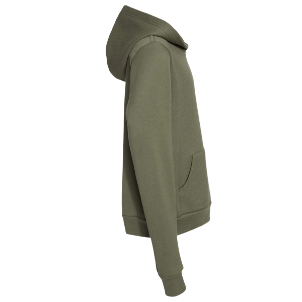 Bella + Canvas Youth Sponge Fleece Hoodie Sweatshirt, Military Green, Right Sleeve view