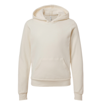 Bella + Canvas Youth Sponge Fleece Hoodie Sweatshirt, Natural, Front view