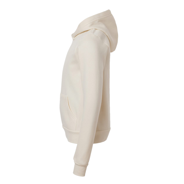 Bella + Canvas Youth Sponge Fleece Hoodie Sweatshirt, Natural, Left Sleeve view