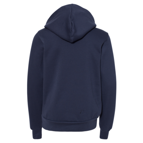 Bella + Canvas Youth Sponge Fleece Hoodie Sweatshirt, Navy, Back view