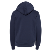 Bella + Canvas Youth Sponge Fleece Hoodie Sweatshirt, Navy, Back view