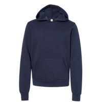 Bella + Canvas Youth Sponge Fleece Hoodie Sweatshirt, Navy, Front view