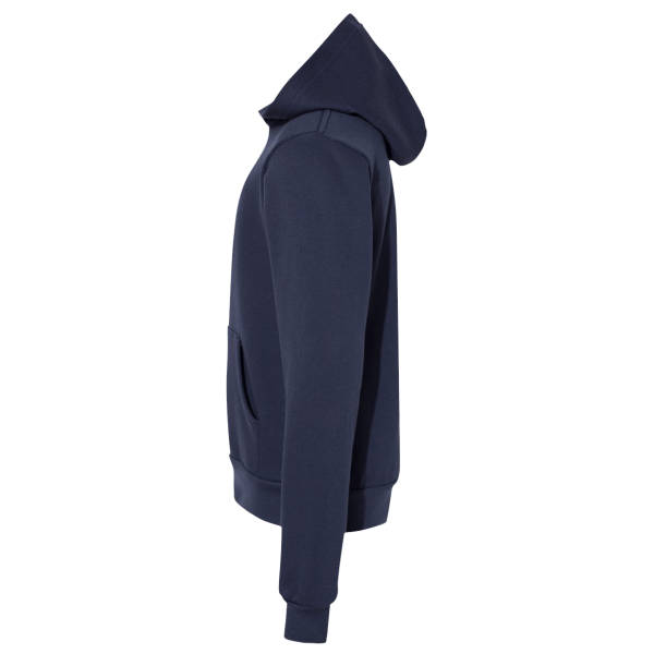 Bella + Canvas Youth Sponge Fleece Hoodie Sweatshirt, Navy, Left Sleeve view