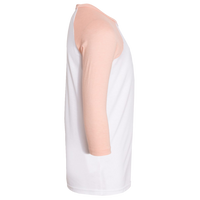 Bella + Canvas Youth Three-Quarter Sleeve Baseball Tee, White / Heather Peach, Right Sleeve view