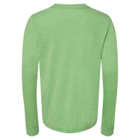 Bella + Canvas Youth Triblend Long Sleeve Tee, Green Triblend, Back view