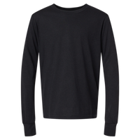 Bella + Canvas Youth Triblend Long Sleeve Tee, Solid Black Triblend, Front view