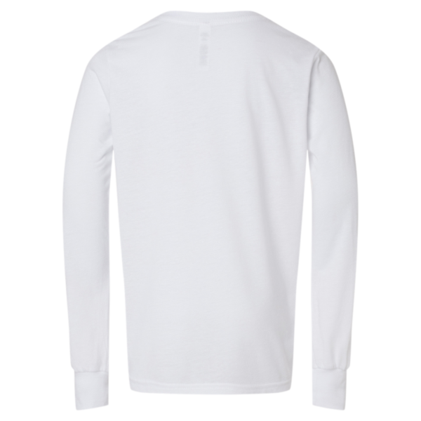 Bella + Canvas Youth Triblend Long Sleeve Tee, Solid White Triblend, Back view