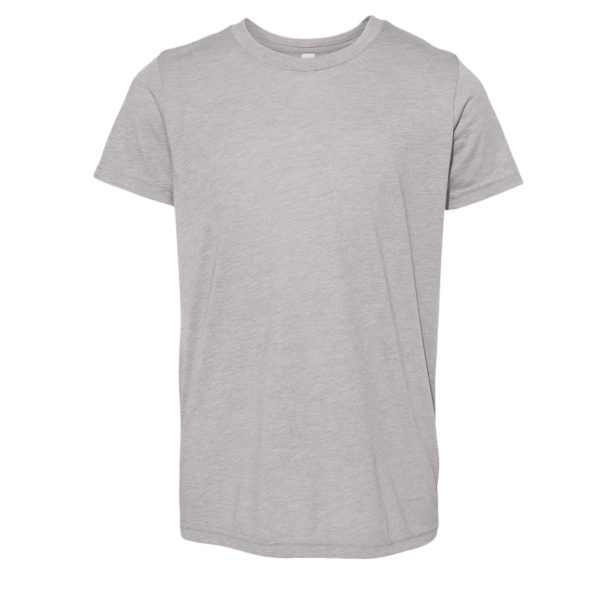 Bella + Canvas Youth Triblend Tee, Athletic Grey Triblend, Front view